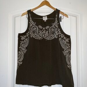 Knox Rose Embroidered Tank Tunic XXL